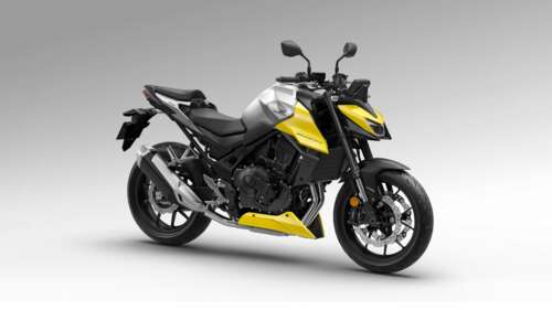 High-resolution close-up of a futuristic 2026 Honda CB750 Hornet motorcycle featuring...