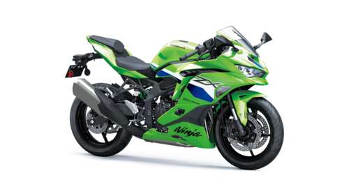 A detailed 2026 Kawasaki Ninja ZX-4RR sports motorcycle isolated on a white background. free wallpaper for computer