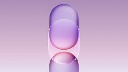Abstract purple gradient background with overlapping frosted glass textures and translucent... free wallpaper