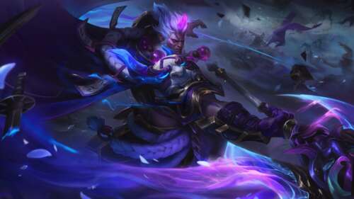 Ahri from League of Legends in Spirit Blossom attire, surrounded by magical pink... free background