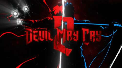 Dante from the Devil May Cry Netflix animated series in a dramatic action pose
