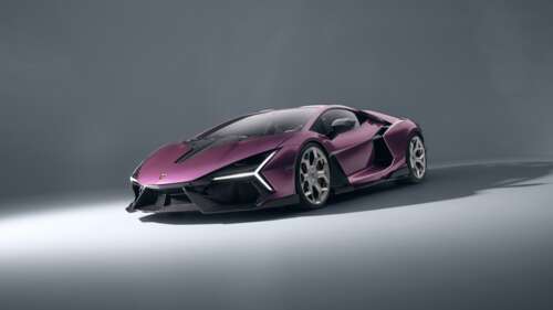 A high-resolution, detailed shot of the Lamborghini Revuelto supercar.