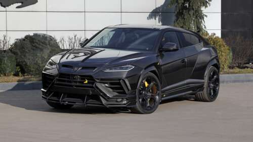 Customized Lamborghini Urus SE featuring the TopCar Design widebody kit in high detail. free background