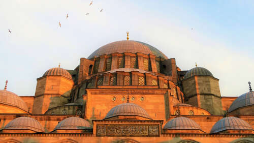 Ancient architecture with massive domes in Istanbul, Turkey wallpaper download