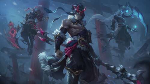 A powerful fantasy champion wielding magical energy in a League of Legends inspired... 4K (Ultra HD) free wallpaper for computer