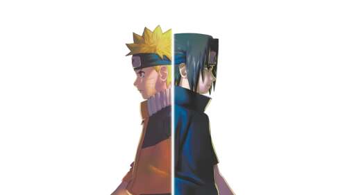 Key art featuring Naruto Uzumaki and Sasuke Uchiha from the Naruto anime series against... free background