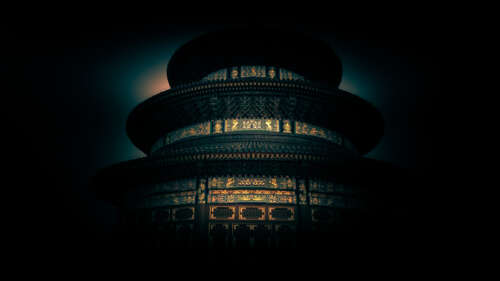 Ornate ancient Chinese rooftops and imperial architecture in Beijing, China. wallpaper