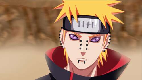 A detailed portrait of Yahiko, also known as Pain from the Naruto anime series, featuring... free wallpaper