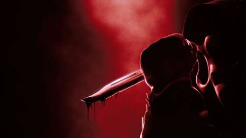 The iconic Ghostface character from the Scream movie franchise holding a bloody hunting... free hd wallpapers