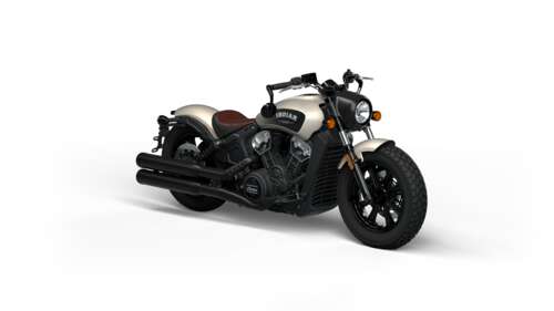 A 2025 Indian Scout Bobber cruiser motorcycle presented on a solid white background wallpaper for laptop download