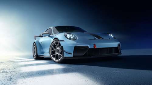 A highly detailed 2025 Porsche 911 GT3 equipped with the Manthey Performance Kit,... wallpaper