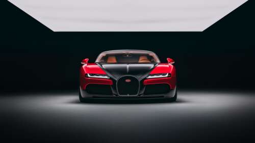 A futuristic 2026 Bugatti Veyron one-off hypercar concept featuring sleek lines and...