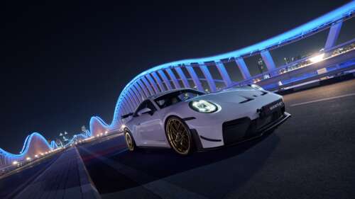 High-resolution detail of a 2026 Porsche 911 GT3 featuring the Manthey Performance... wallpaper