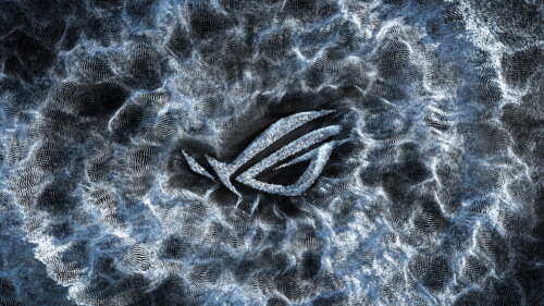 An abstract ASUS ROG themed background showcasing a vibrant particle explosion with... wallpaper