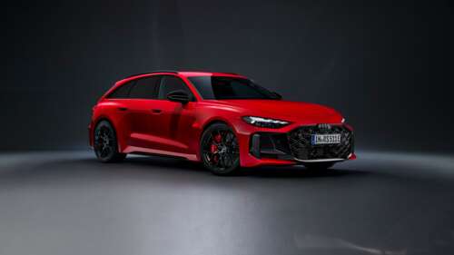 A group of bright red, high-performance cars driving through a futuristic urban environment,... free hd wallpapers