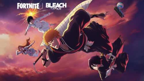 Characters Ichigo Kurosaki, Rukia Kuchiki, Uryu Ishida, and Orihime Inoue from the... free wallpaper