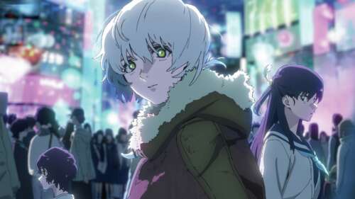 A high-resolution 5K anime character portrait with cinematic lighting and detailed... hd background