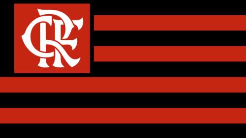 The official red and black flag of CR Flamengo, showcasing the club's emblem and... wallpaper