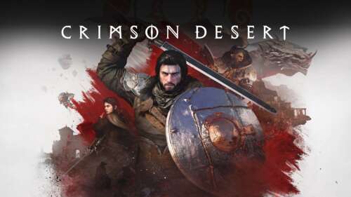 An epic game poster featuring a warrior standing before a massive, terrifying dragon...