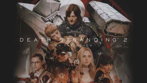 Cinematic key art of Sam Porter Bridges in the otherworldly landscape of Death Stranding... high definition wallpaper