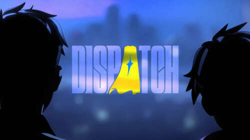 A dramatic silhouette poster of Mecha Man (Robert Robertson) for the game Dispatch,... free background