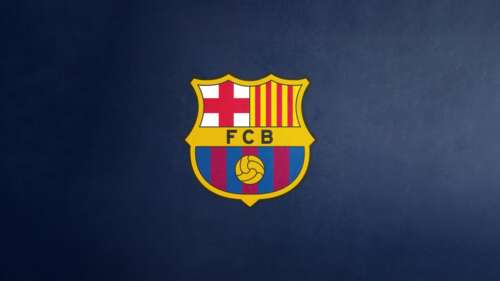 FC Barcelona football club crest centered on a navy blue background. free hd wallpapers