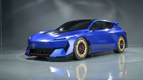 A sleek 2025 electric rally car with glowing blue accents and futuristic design racing... wallpaper download