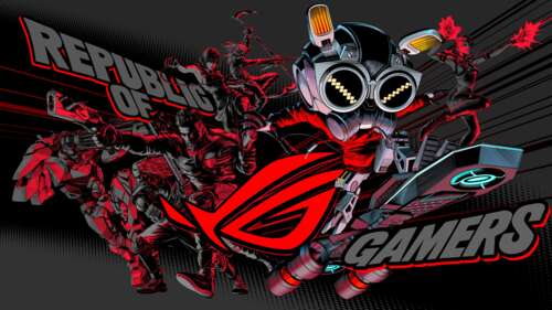 A futuristic dark theme background with a red aesthetic and ASUS ROG Republic of... high definition wallpaper