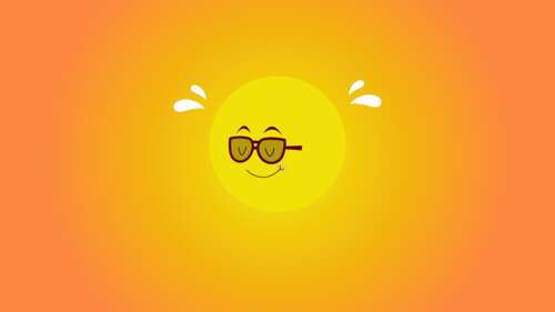 A cute cartoon character wearing sunglasses and smiling, set against a minimalist... wallpaper