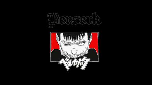 Minimalist high-contrast portrait of Guts from Berserk on a black background free background