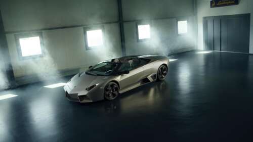 A highly detailed, high-resolution shot of a Lamborghini Reventon supercar parked... wallpaper download