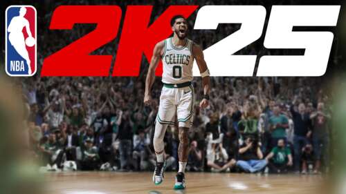 Jayson Tatum of the Boston Celtics in the NBA 2K25 video game. high definition wallpaper