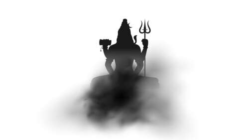 A minimalist silhouette of the Hindu deity Lord Shiva on a white background. high definition wallpaper