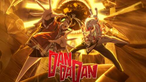 Momo Ayase and Okarun from the anime Dan Da Dan in a high-quality cinematic scene... wallpaper download