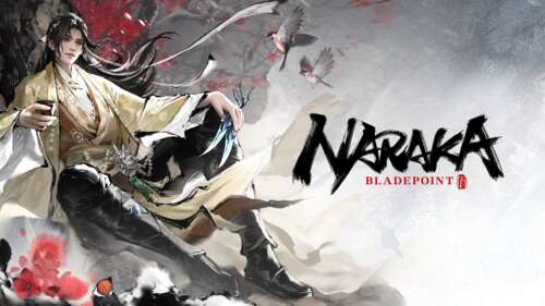 A cinematic poster of a martial arts warrior from Naraka: Bladepoint.