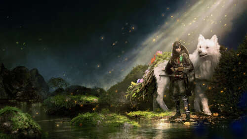 High-fidelity cinematic key art of a heroic figure, representing next-generation... free background