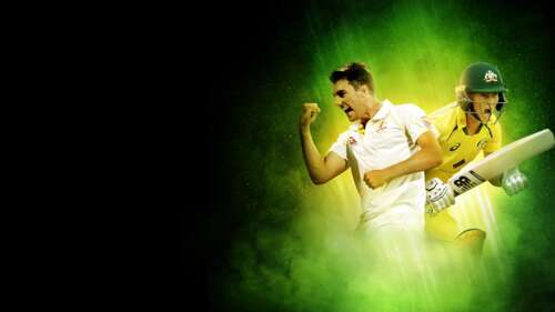 A 3D video game-style depiction of Australian cricketer Pat Cummins in a high-definition... wallpaper