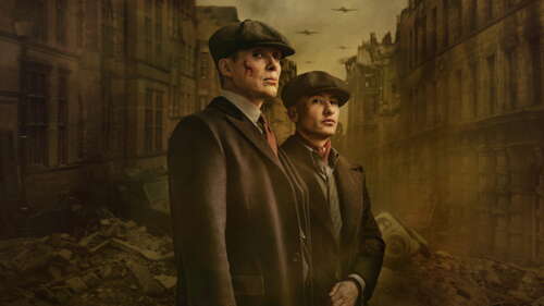 Cillian Murphy as Thomas Shelby and Barry Keoghan in a dramatic shot from the Peaky... wallpaper