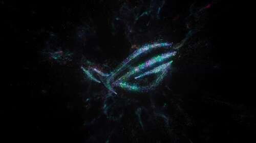 ASUS ROG Phone 9 featuring a dark cosmic background with the ROG logo and celestial... wallpaper