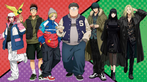 Character poster for Sakamoto Days featuring Taro Sakamoto, Shin Asakura, and Yoichi... free wallpaper