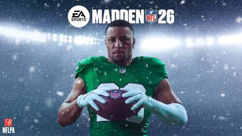 Dynamic game poster featuring Saquon Barkley for Madden NFL 26. free background images