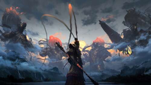 A highly detailed cinematic portrait of Sun Wukong, the Monkey King, from the game... background images hd