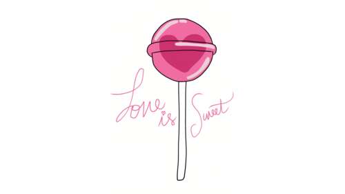 A glossy pink heart-shaped lollipop centered on a plain white background. free wallpaper