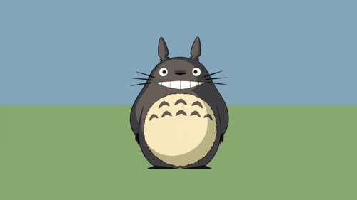 Minimalist illustration of Totoro from My Neighbor Totoro
