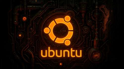 Neon Ubuntu logo glowing on a dark futuristic backdrop ps4 wallpaper