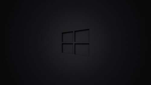 Windows 10 logo centered on a dark, minimalist background with a dark theme aesthetic. wallpaper photo gallery download