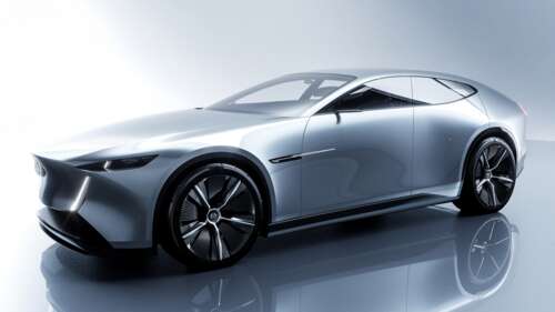 A sleek, futuristic electric car with aerodynamic design and glowing LED accents... wallpaper download