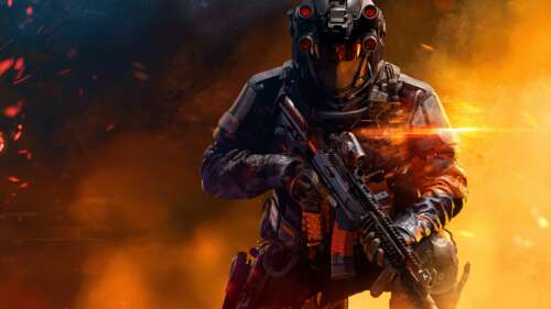 A highly detailed REDSEC soldier from Battlefield 6 wearing futuristic tactical combat... hd background