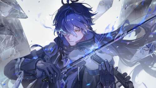 A high-resolution 5K digital illustration of the character Flins in the signature... wallpaper images