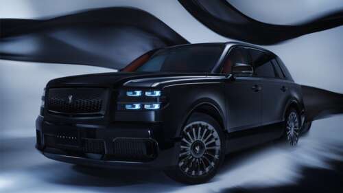 A collection of sleek, glossy black luxury cars with futuristic 2025 designs. wallpaper download